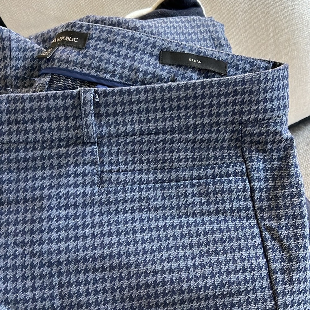 Banana Republic Sloan crop pants houndstooth blue size 16